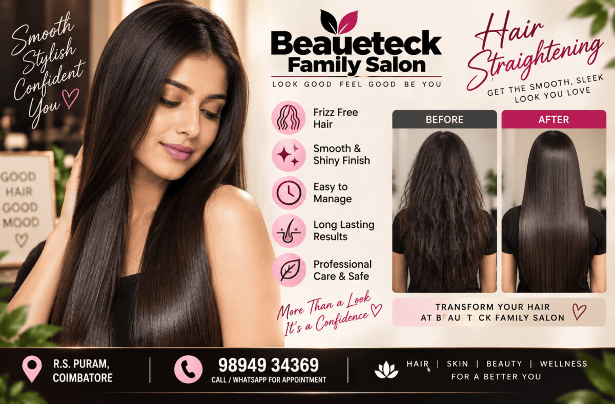 Professional Women’s Hair Straightening in R.S. Puram, Coimbatore